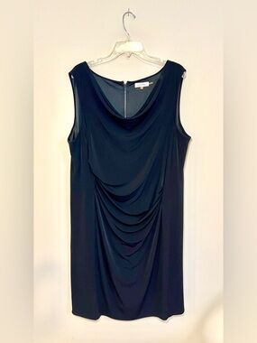 Calvin Klein Black Draped Neck Sleeveless Dress